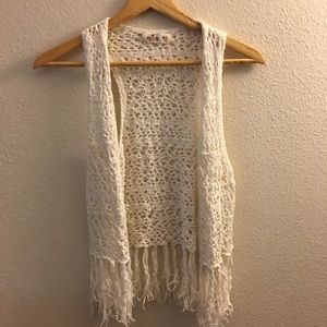 Hollister Crochet Fringe Vest